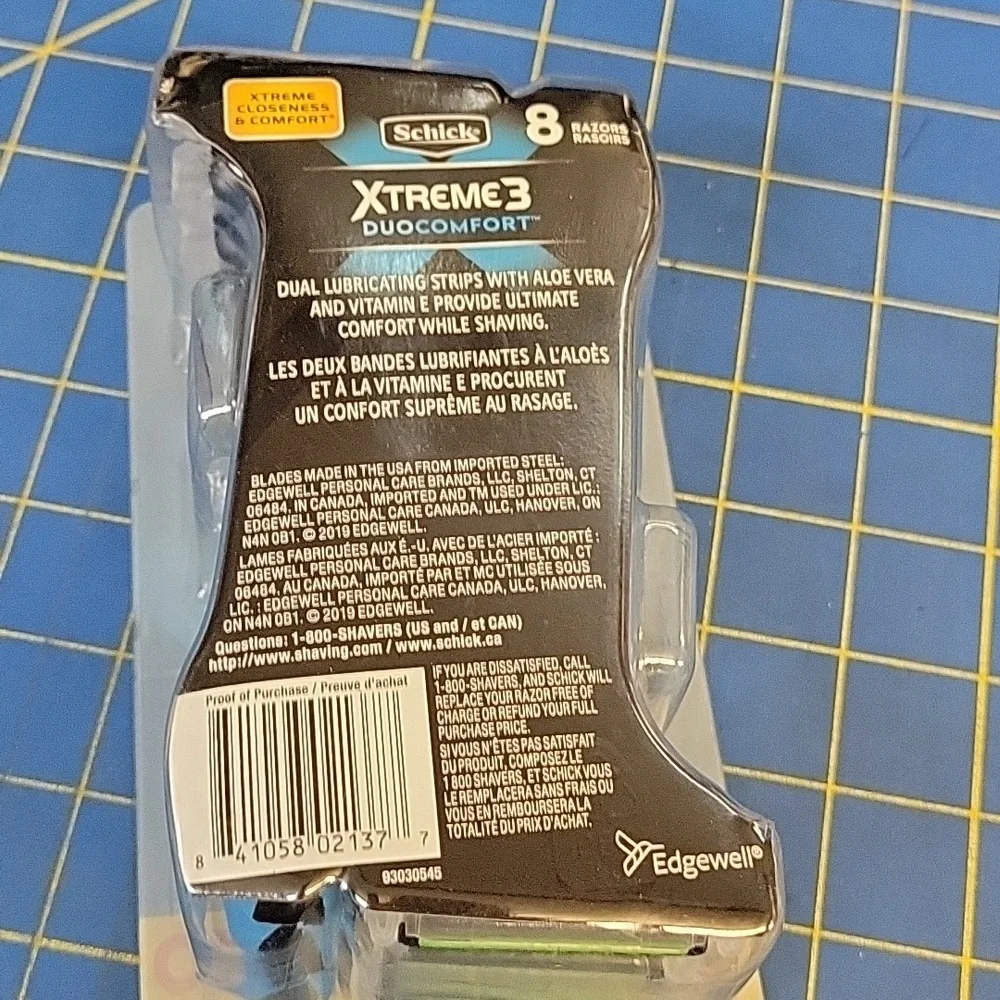Schick Xtreme3 Aloe + VitvE DuoComfort Razors 8ct New Sealed Package